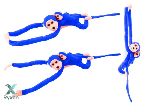 Maskotka Pluszowa Małpka z Dzieckiem Niebieska 70 cm LEAN TOYS