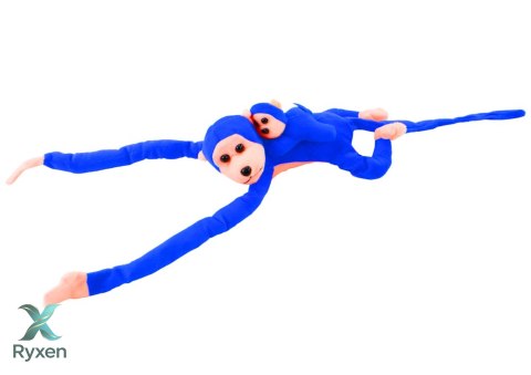 Maskotka Pluszowa Małpka z Dzieckiem Niebieska 70 cm LEAN TOYS