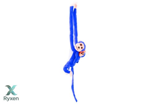 Maskotka Pluszowa Małpka z Dzieckiem Niebieska 90 cm LEAN TOYS