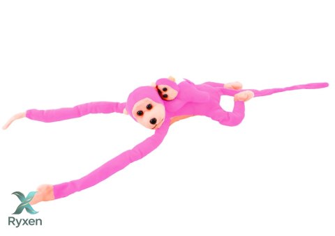 Maskotka Pluszowa Małpka z Dzieckiem Różowa 70 cm LEAN TOYS