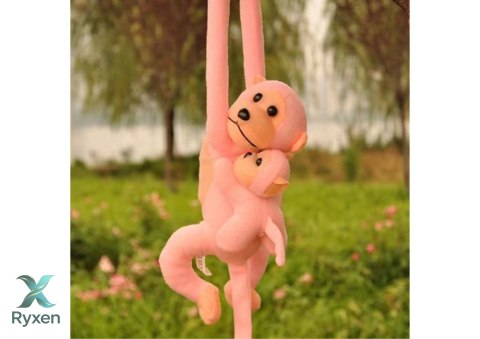 Maskotka Pluszowa Małpka z Dzieckiem Różowa 90 cm LEAN TOYS