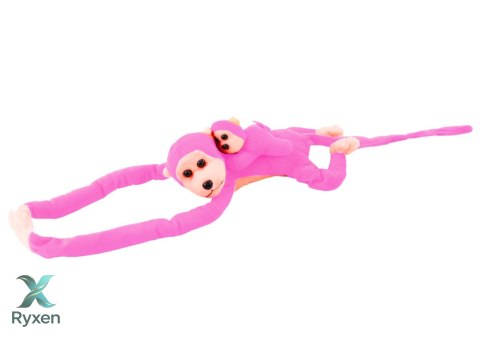 Maskotka Pluszowa Małpka z Dzieckiem Różowa 90 cm LEAN TOYS