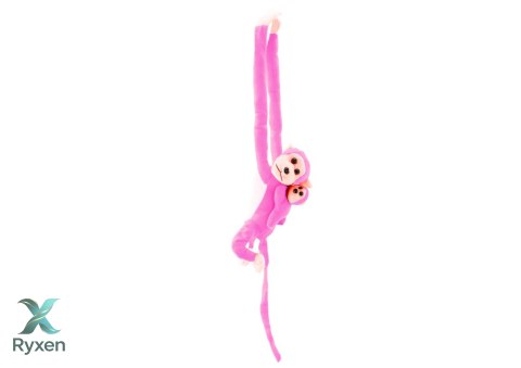 Maskotka Pluszowa Małpka z Dzieckiem Różowa 90 cm LEAN TOYS