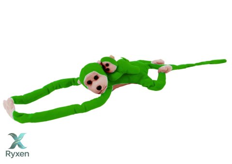 Maskotka Pluszowa Małpka z Dzieckiem Zielona 70 cm LEAN TOYS