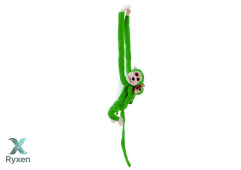 Maskotka Pluszowa Małpka z Dzieckiem Zielona 70 cm LEAN TOYS