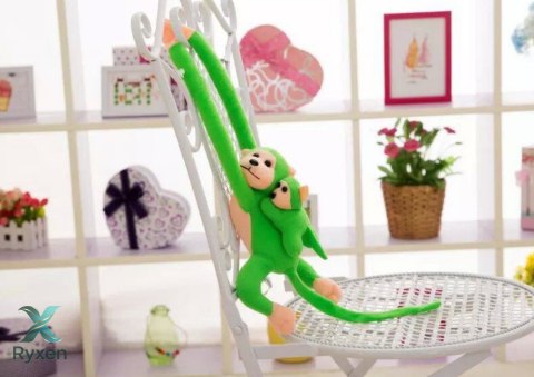 Maskotka Pluszowa Małpka z Dzieckiem Zielona 90 cm LEAN TOYS