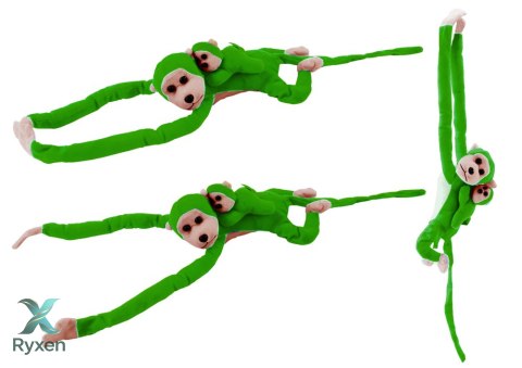 Maskotka Pluszowa Małpka z Dzieckiem Zielona 90 cm LEAN TOYS