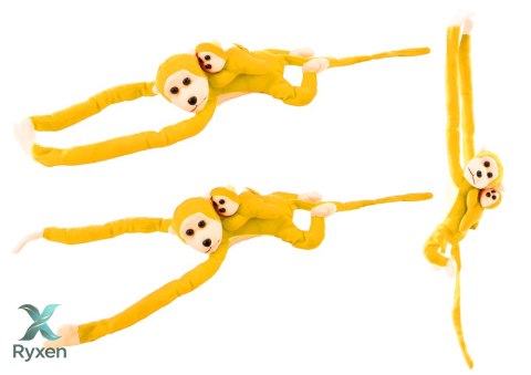 Maskotka Pluszowa Małpka z Dzieckiem Żółta 70 cm LEAN TOYS