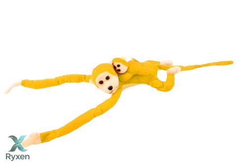 Maskotka Pluszowa Małpka z Dzieckiem Żółta 70 cm LEAN TOYS