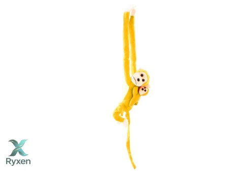 Maskotka Pluszowa Małpka z Dzieckiem Żółta 70 cm LEAN TOYS