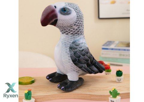 Maskotka Pluszowa Papuga Szara 20 cm LEAN TOYS
