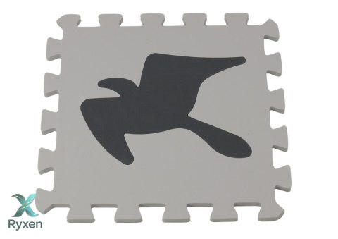 Miękkie Puzzle Mata Kontrastowa Edukacyjna Pianka EVA Szare 28 ele. LEAN TOYS