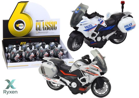 Motocykl Z Napędem Frykcyjnym Skala 1:10 Policyjny Sportowy LEAN TOYS
