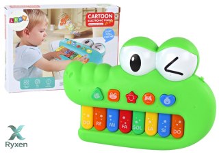 Organki Pianinko Edukacyjne Muzyczne Krokodyl Zielony Dźwięki Światła LEAN TOYS