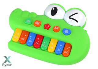 Organki Pianinko Edukacyjne Muzyczne Krokodyl Zielony Dźwięki Światła LEAN TOYS