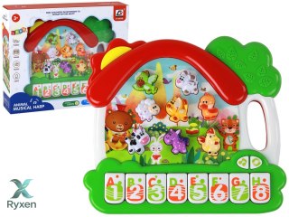 Organki Pianinko Zwierzątka Do Nauki Angielskiego Panel Edukacyjny LEAN TOYS