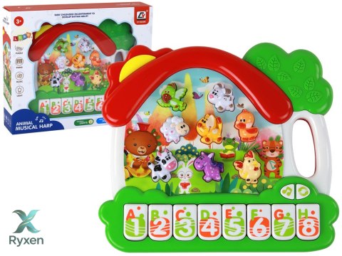 Organki Pianinko Zwierzątka Do Nauki Angielskiego Panel Edukacyjny LEAN TOYS