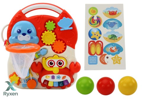 Pchacz Stolik Edukacyjny Interaktywny 2w1 Czerwony LEAN TOYS