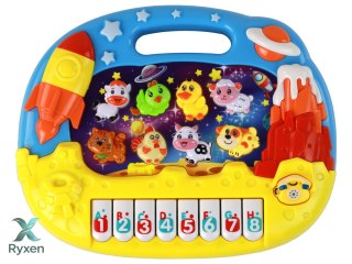 Pianinko Edukacyjne Nauka Angielskiego Organki Zwierzątka Kosmos LEAN TOYS