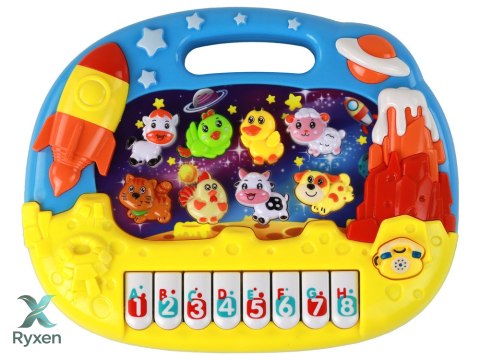 Pianinko Edukacyjne Nauka Angielskiego Organki Zwierzątka Kosmos LEAN TOYS