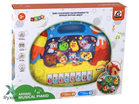 Pianinko Edukacyjne Nauka Angielskiego Organki Zwierzątka Kosmos LEAN TOYS