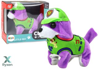Piesek Pluszowy Interaktywny Zwierzątko Chodzi Szczeka Fioletowy LEAN TOYS