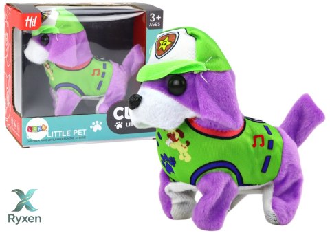Piesek Pluszowy Interaktywny Zwierzątko Chodzi Szczeka Fioletowy LEAN TOYS