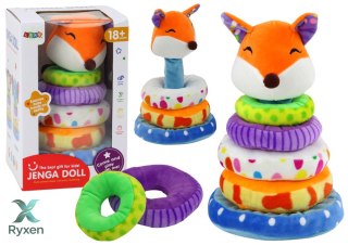 Piramidka Pluszowa Lis Maskotka Edukacyjna Kolorowa 27 cm LEAN TOYS