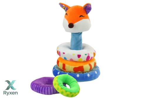 Piramidka Pluszowa Lis Maskotka Edukacyjna Kolorowa 27 cm LEAN TOYS