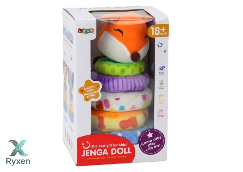 Piramidka Pluszowa Lis Maskotka Edukacyjna Kolorowa 27 cm LEAN TOYS
