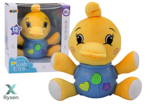 Pluszowa Kaczka Interaktywny Pluszak Żółty Grający 19 cm LEAN TOYS