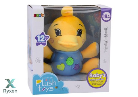 Pluszowa Kaczka Interaktywny Pluszak Żółty Grający 19 cm LEAN TOYS