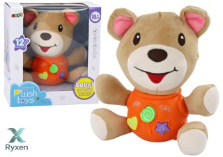 Pluszowy Miś Interaktywny Pluszak Pomarańczowy Grający 23 cm LEAN TOYS