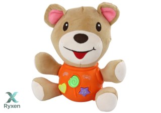 Pluszowy Miś Interaktywny Pluszak Pomarańczowy Grający 23 cm LEAN TOYS