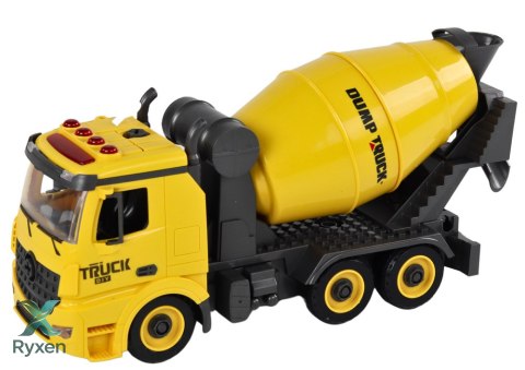 Pojazdy Budowlane Dźwięk Światła 1:12 DIY Betoniarka Dźwig Koparka LEAN TOYS