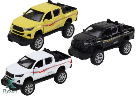 Resorak Aluminiowy Autko Terenowe Napęd Biały Czarny Żółty LEAN TOYS
