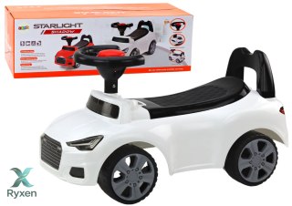 Samochód Jeździk Z Oparciem QX-3396 Klakson Schowek Biały LEAN CARS