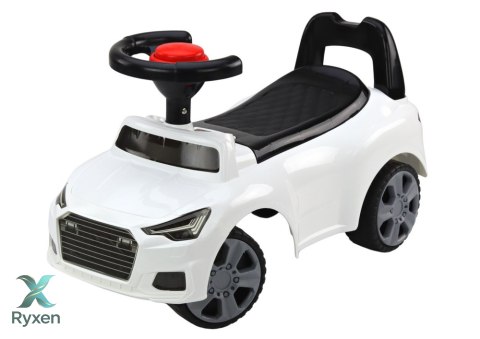 Samochód Jeździk Z Oparciem QX-3396 Klakson Schowek Biały LEAN CARS