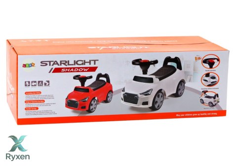 Samochód Jeździk Z Oparciem QX-3396 Klakson Schowek Biały LEAN CARS