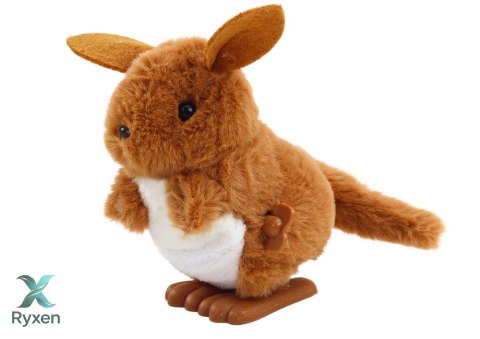 Skaczący Kangurek Nakręcany Pluszowy Zabawka Ozdoba Brązowy LEAN TOYS