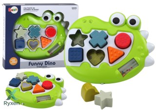 Sorter Dinozaur Sensoryczny Grający Melodie Układanka Dla Najmłodszych LEAN TOYS