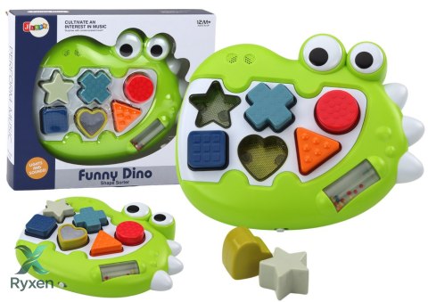 Sorter Dinozaur Sensoryczny Grający Melodie Układanka Dla Najmłodszych LEAN TOYS