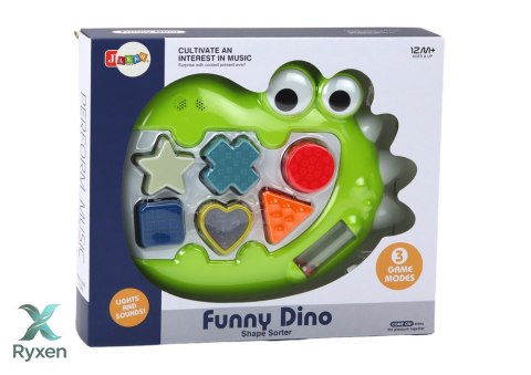 Sorter Dinozaur Sensoryczny Grający Melodie Układanka Dla Najmłodszych LEAN TOYS