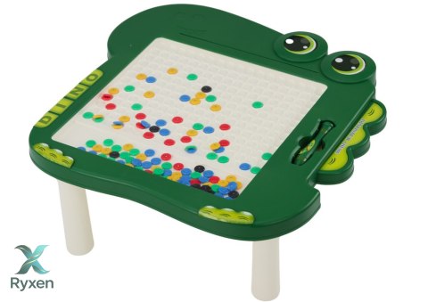 Stolik Tablica Magnetyczna Edukacyjna Dinozaur Pad Układanka Zielona LEAN TOYS