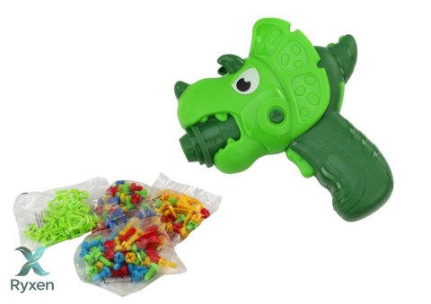 Stolik Walizka Zestaw DIY Układanka Klocki Dinozaur Wkrętarka 249 ele. LEAN TOYS