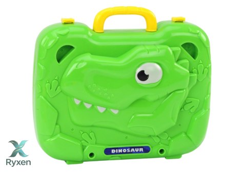 Stolik Walizka Zestaw DIY Układanka Klocki Dinozaur Wkrętarka 249 ele. LEAN TOYS