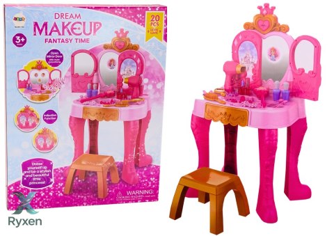 Toaletka Dziecięca Z Sensorem Gestu Akcesoria Różowa LEAN TOYS