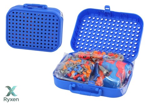 Walizka Zestaw DIY Układanka Klocki Kosmos Wkrętarka 228 ele. LEAN TOYS