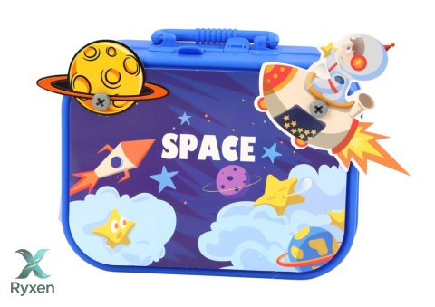 Walizka Zestaw DIY Układanka Klocki Kosmos Wkrętarka 228 ele. LEAN TOYS