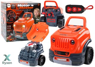 Warsztat Silnik Auto Do Rozkręcania Zestaw Majsterkowicza Pomarańczowy LEAN TOYS